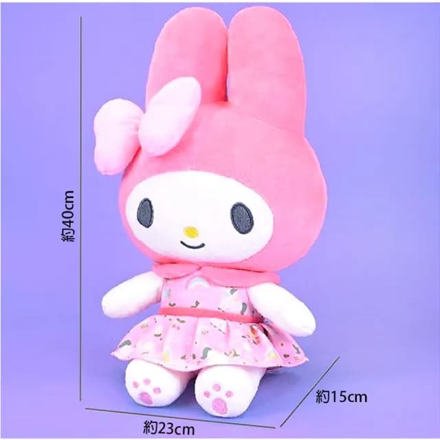 【TDL】凱蒂貓HELLOKITTY 美樂蒂 酷洛米絨毛娃娃玩偶抱枕花卉款 889594/88896(生日禮物 聖誕節)