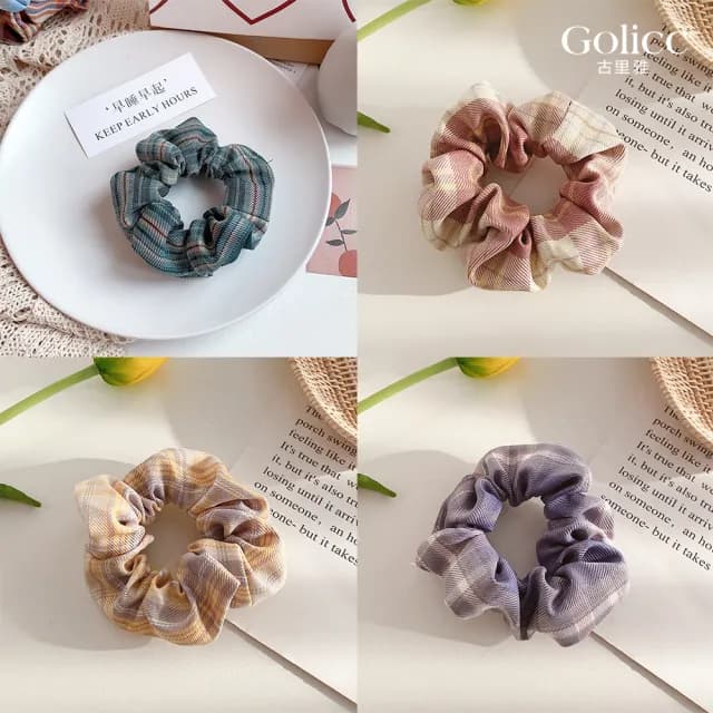 【Golicc】髮圈 可愛日系 泡泡歐根紗 2入(七夕 情人節 生日 髮飾 頭飾 大腸圈 髮夾 禮物)