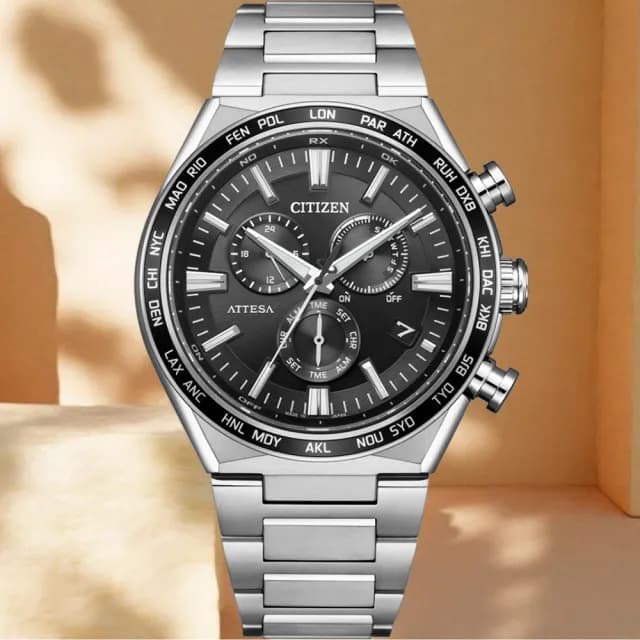 【CITIZEN 星辰】官方授權 光動能鈦金屬 萬年曆電波錶 41.1mm(CB5966-69E 禮物推薦)