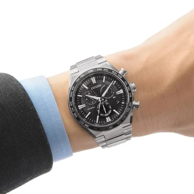【CITIZEN 星辰】官方授權 光動能鈦金屬 萬年曆電波錶 41.1mm(CB5966-69E 禮物推薦)
