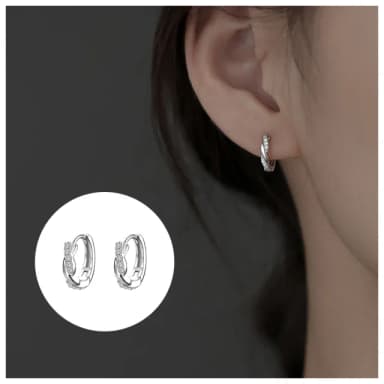 【HaNA 梨花】韓國．小麻花鑽石耳環(韓國 針式耳環 耳飾 耳圈 耳釘 耳扣 耳墜)