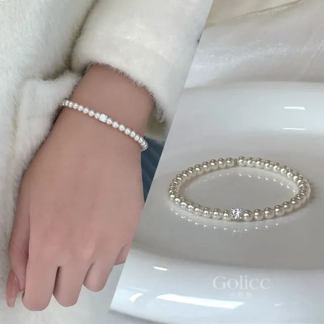 【Gulicc】手鍊 法式經典 百搭珍珠鍊(雙11 聖誕節 生日 手環 手繩 首飾 飾品 禮物)