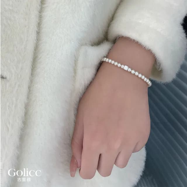 【Golicc】手鍊 法式經典 百搭珍珠鍊(七夕 情人節 生日 手環 手繩 首飾 飾品 禮物)
