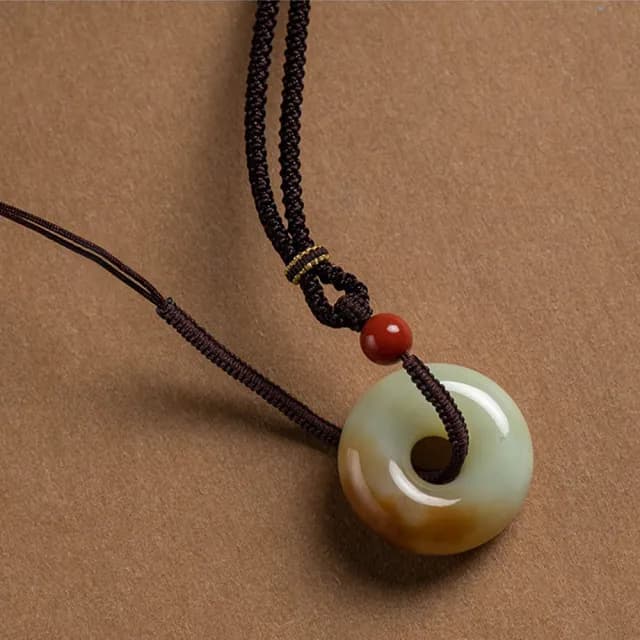 【LEEHER】玉石項鍊/平安扣項鍊/吊墜項鍊/和田玉/玉項鍊/飾品/平安玉佩/項鍊/平安項鍊