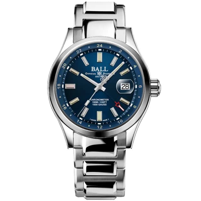 【BALL 波爾】Engineer MasterII 天文台認證 GMT機械腕錶 41mm 七夕 情人節 送禮 推薦(GM9100C-S2C-BER)