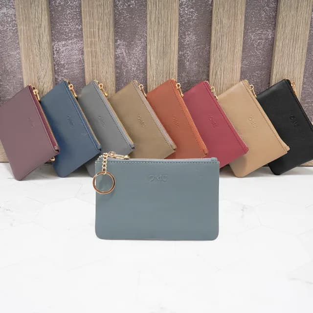 【OMC】雙11 真皮 簡單生活軟牛皮卡片鑰匙零錢包4024(真皮包包 9色任選)