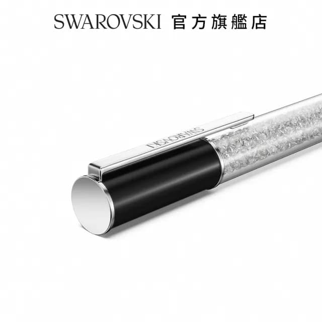 【SWAROVSKI 施華洛世奇】Crystalline Lustre 圓珠筆 黑色 鍍白金色(情人節禮物)
