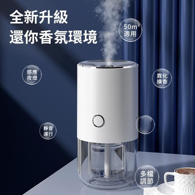 【Mass】智能感應小夜燈水氧機 自動噴霧加濕器香氛機靜音擴香儀