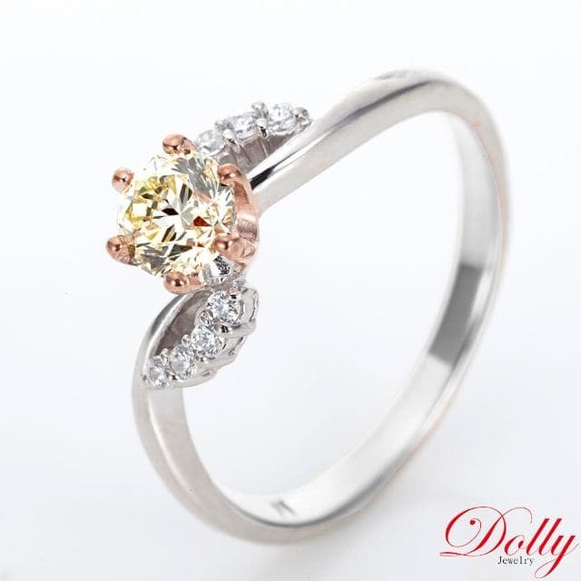 【DOLLY】0.30克拉 求婚戒完美車工18K金鑽石戒指-045(情人節 交換禮物首選)