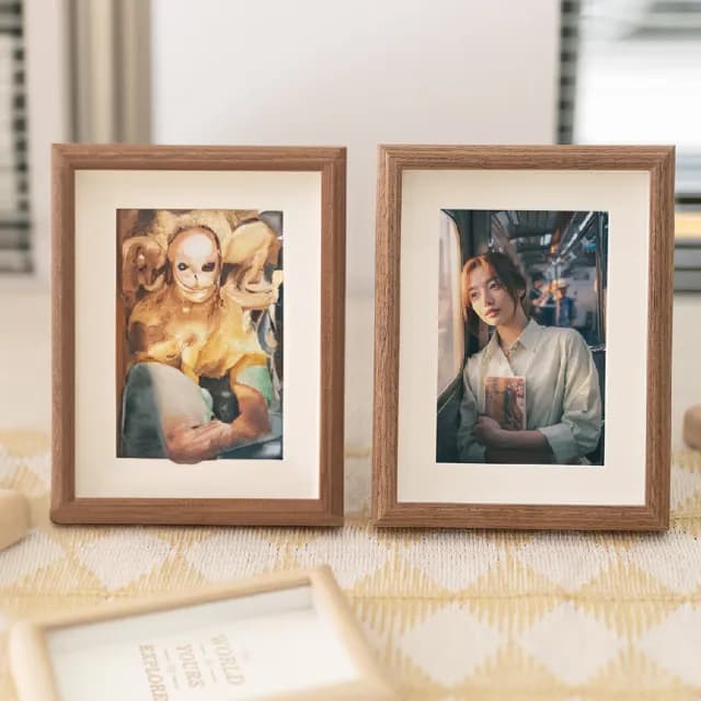 【紀錄回憶】日式木質7吋桌面相框(質感實木  5 x 7相框 照片夾 裝飾品 相片框 相片牆 畫框 生日禮物)