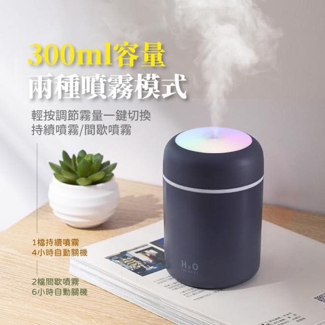 【七彩夜燈】USB炫彩空氣淨化加濕器(霧化香薰機 香氛機 水氧機 芳香機 薰香機 擴香機 氛圍燈)