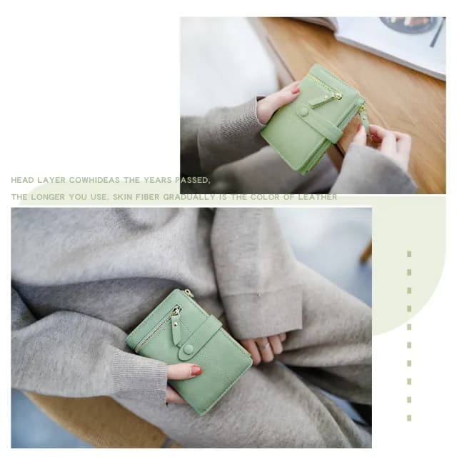 【小清新】雙11 韓版小香風拉鍊皮夾(大容量 多卡位 短夾 中夾 小巧 小零錢包 卡夾 零錢包