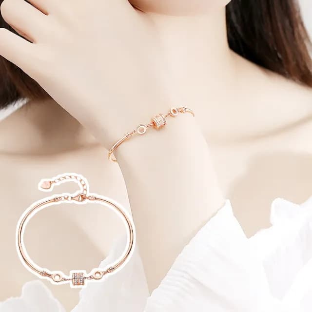 【顯白氣質款】高雅925純銀玫瑰金小蠻腰手鍊(精工 韓劇 手鐲 首飾 女友 女生生日禮物)