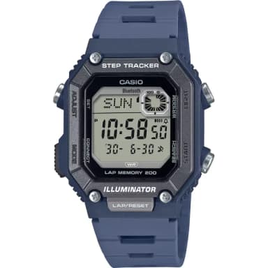 【CASIO 卡西歐】輕巧計步藍芽數位手錶 送禮 禮物 推薦(WS-B1000-2AV)