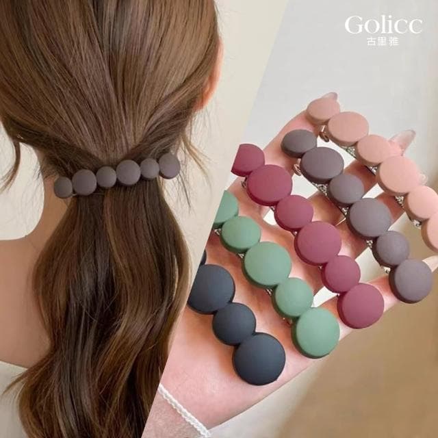 【Golicc】髮夾 法式復古 圓圈圈 2入組(母親節 生日 情人節 髮飾 頭飾 鯊魚夾 抓夾 禮物)
