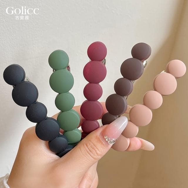 【Golicc】髮夾 法式復古 圓圈圈 2入組(母親節 生日 情人節 髮飾 頭飾 鯊魚夾 抓夾 禮物)