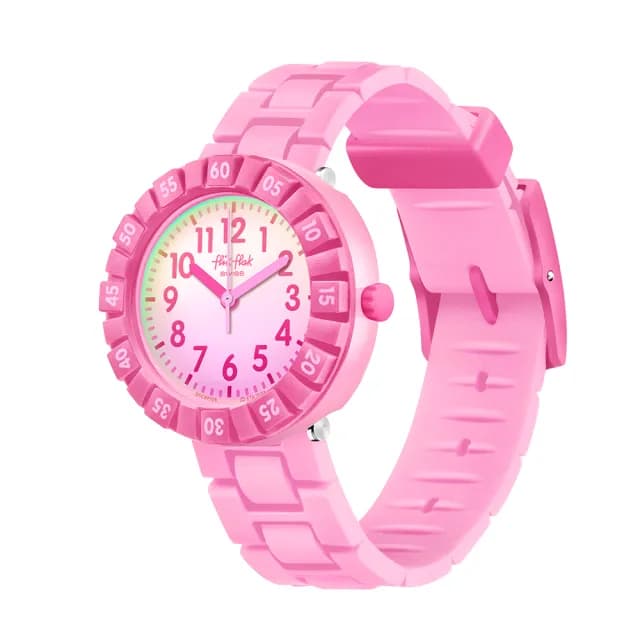 【Flik Flak】兒童手錶 PINK SPLASH /兒童禮物/安全防水/瑞士製造 FCSP125(36.7mm)