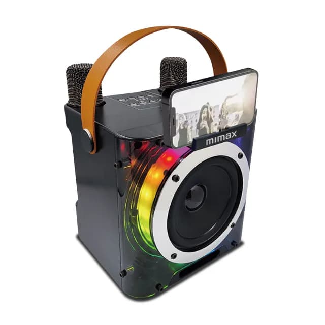 【米覓 mimax】無線行動K歌音箱(藍牙音響 3D立體環繞音效 附可充電式專用無線麥克風2隻)