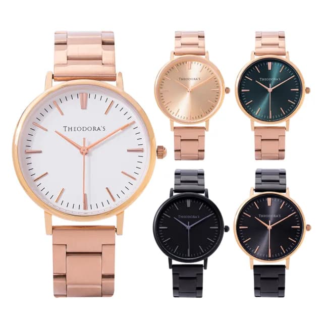 【THEODORA’S 希奧朵拉】(小錶面)-Hera 簡約中性款可拆節實心鋼鍊帶手錶(女錶 簡約手錶)