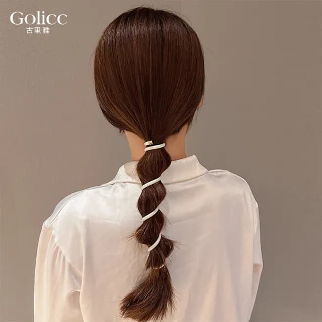 【Golicc 古里雅】2入超值 氣質簡約 電話線髮圈(髮飾 頭飾 電話線圈 馬尾 髮圈生日禮物 盛夏慶典)