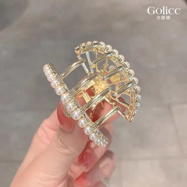 【Gulicc】髮夾 中國風 珍珠流蘇 古典抓夾(雙11 聖誕節 生日 髮飾 頭飾 鯊魚夾 抓夾 禮物)