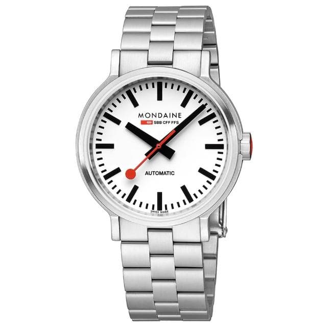 【MONDAINE 瑞士國鐵】The Original Automatic 夜光機械腕錶 瑞士錶(鋼帶錶帶 / 4161BSJ / 41mm)