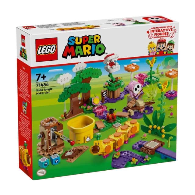 【LEGO 樂高】超級瑪利歐系列 71434 蘇打叢林 創作組合(互動式遊戲 任天堂 粉紅色嘿呵 吞食花 禮物)