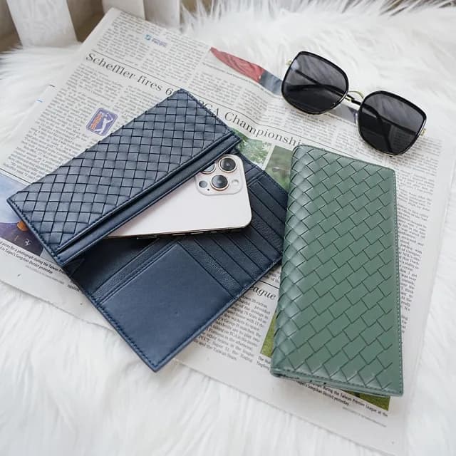 【MoonDy】雙11 長夾 羊皮長夾 手工編織 綿羊皮 生日禮物 長夾 錢包女 女長夾 女生皮