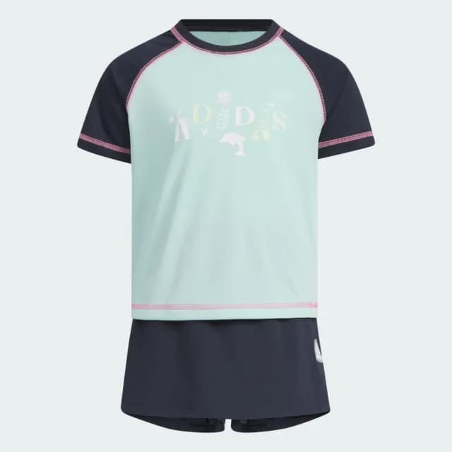 【adidas 愛迪達】運動套裝 短袖/短褲 吸濕排汗 童裝 IT1775