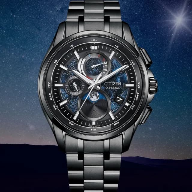 【CITIZEN 星辰】HAKUTO-R 限量 鈦金屬 月相光動能電波腕錶(BY1008-67L 父親節禮物)