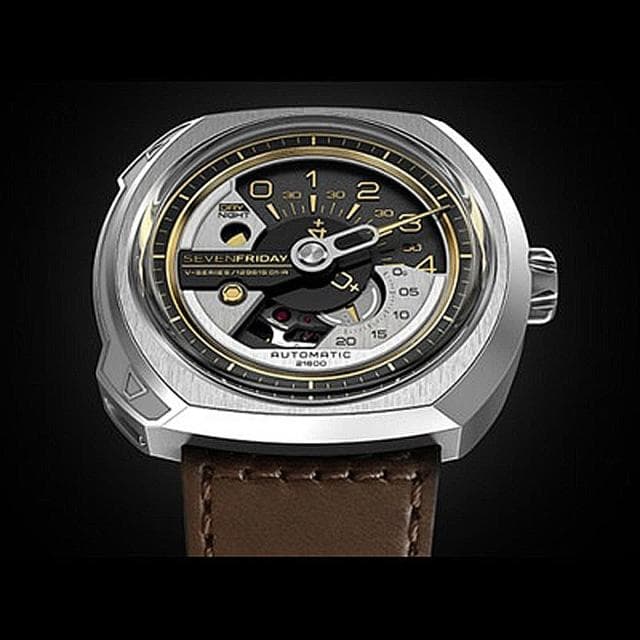 【SEVENFRIDAY】V2 設計師工藝自動上鍊機械錶-銀x咖啡 送禮 禮物 推薦(V2)