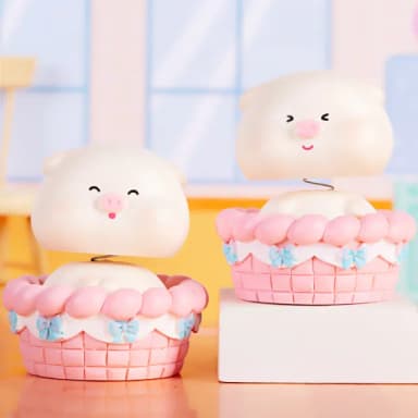 【療癒小物】超萌可愛搖頭小豬造型桌面擺飾2入(公仔 裝飾品 車內擺件 送禮 辦公室 書桌 汽車)