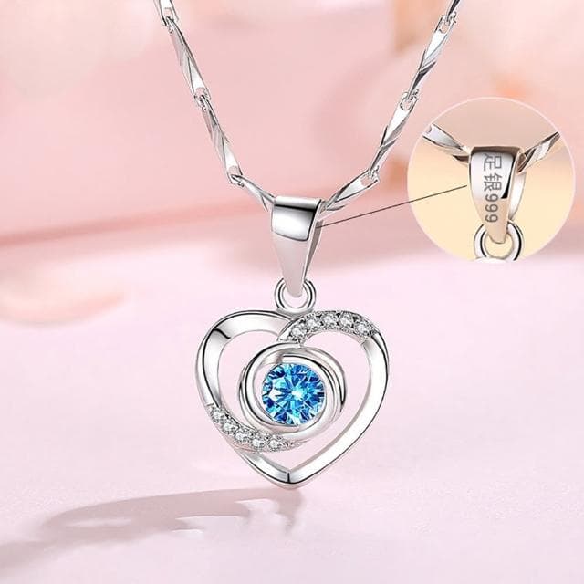 【KT DADA】999 純銀項鍊 婚禮禮物 合成鑽石 銀項鍊 紀念日禮物 小飾品 質感小物 禮品 生日禮物 伴娘禮物
