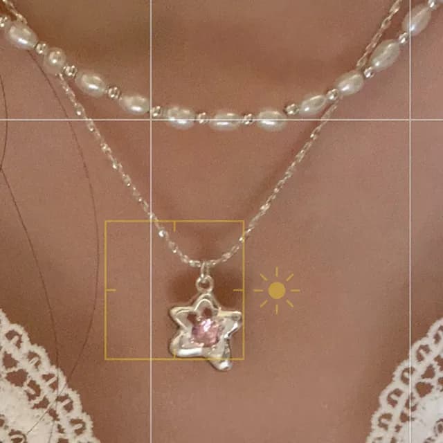 【KT DADA】包包 鎖骨項鍊 不規則項鍊 女生生日禮物 情侶禮物 純銀項鍊 星星項鍊 合成鑽石項鍊 ins項