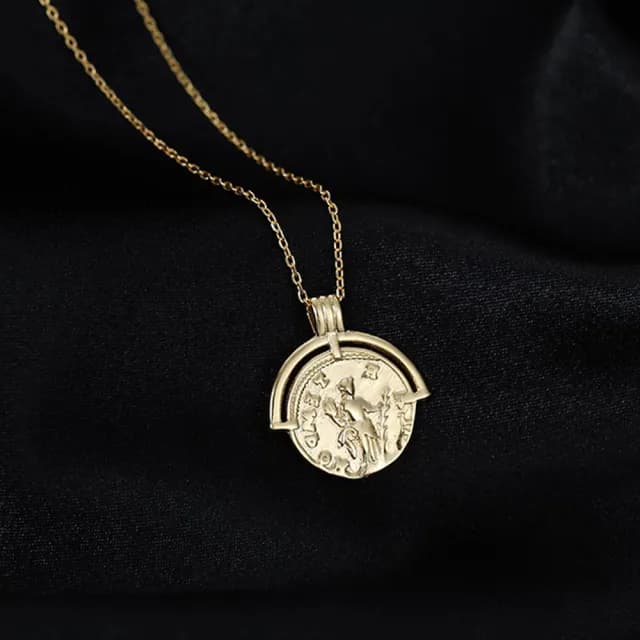 【KT DADA】情人節禮物 包包 項鍊 長項鍊 女生項鍊 韓國飾品 金幣項鍊 錢幣項鍊 情侶項鍊 閨蜜項鍊 復古項