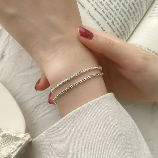 【MoonDy】S925純銀手鍊 串珠手鍊 高級感 雙層手鍊 閨蜜手鍊 送禮 女友禮物 生日禮物 手鍊