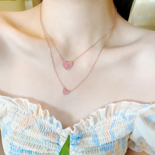 【MoonDy】情人節禮物 包包 愛心項鍊 玫瑰金項鍊 金色項鍊 龐克教母 可愛項鍊 復古項鍊 Y2K項鍊 十字項鍊