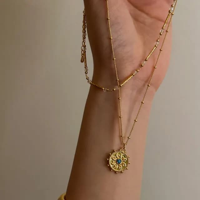 【KT DADA】情人節禮物 包包 個性項鍊 閨蜜項鍊 ins項鍊 金項鍊 女生生日金幣項鍊 太陽項鍊 女生項鍊 復古