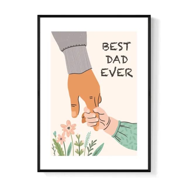 【菠蘿選畫所】BEST DAD EVER -70x100cm(兒童房插畫掛畫/父親節禮物/手繪爸爸掛畫)