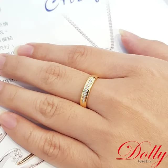 【DOLLY】0.20克拉 天然鑽石 F/VS2 14K黃K金鑽石戒指-003(母親節 長輩送禮 交換禮物首選)