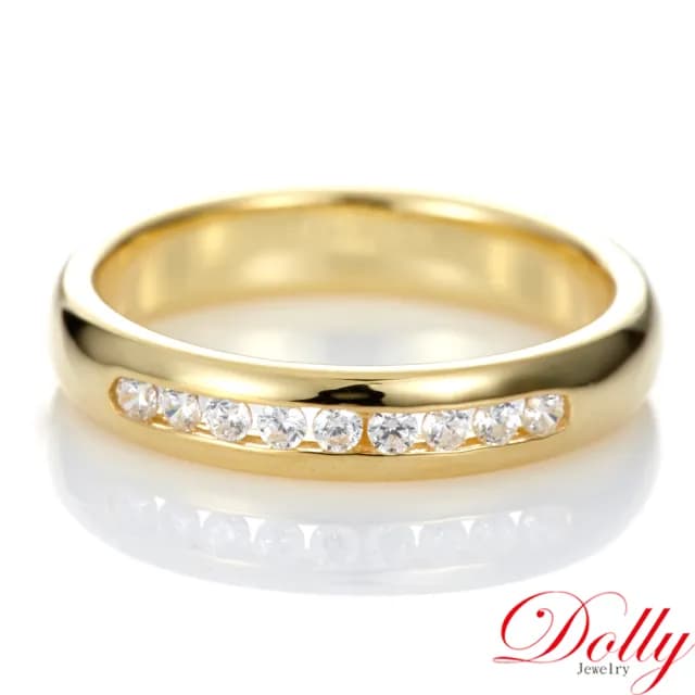 【DOLLY】0.20克拉 F/VS2 14K黃K金鑽石戒指-003(母親節 長輩送禮 交換禮物首選)