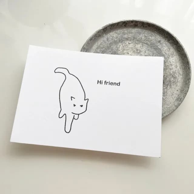 【CLEAN 克林】貓咪雙面明信片(A good bb 明信片 文創 文青 畢業卡 生日卡片 簡約 貓咪 可愛明信片)