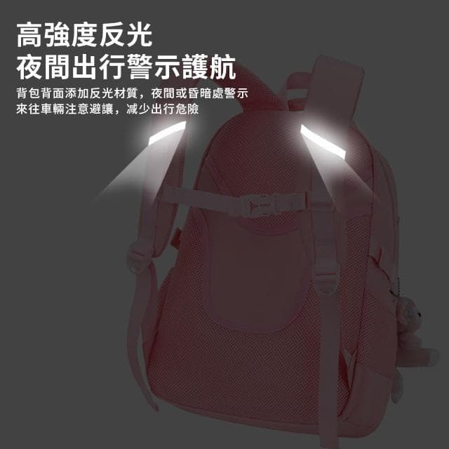 【Starshop】甜心少女兒童減壓護脊背包 學生書包 女童雙肩後背包 國小/國中 4-9年級適用