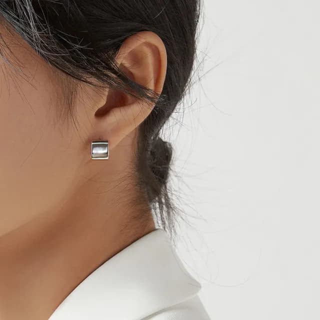 【LEESA】s925純銀耳扣\圈圈耳環\復古女耳扣\小耳扣\小耳朵耳環\易扣耳環\情人節禮物\生日禮物\