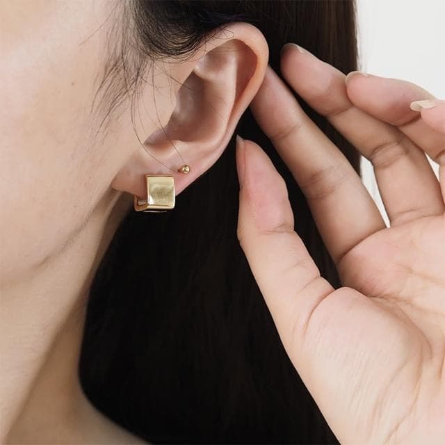 【LEESA】易扣耳環 女孩生日禮物 女友禮物 s925耳環 圈圈耳環 小耳扣 情人節禮物 純銀耳扣 復古