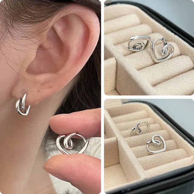 【LEEHER】雙11 s925純銀/愛心耳環/小耳環/正韓耳環/可愛耳環/情人節禮物/抗過敏耳環/扣式耳環/