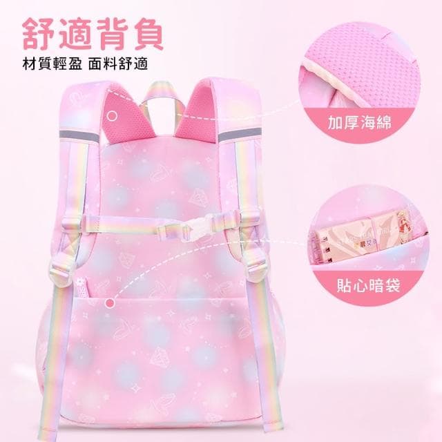 【Starshop】冰箱式側開書包 兒童減壓護脊輕量雙肩後背書包 學生書包 女童 1-6年級(國小 開學禮物)