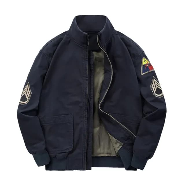 【巴黎精品】父親節禮物 軍裝外套復古工裝古著(薄款刺繡臂章空軍服棉質男夾克5色a1fa68)