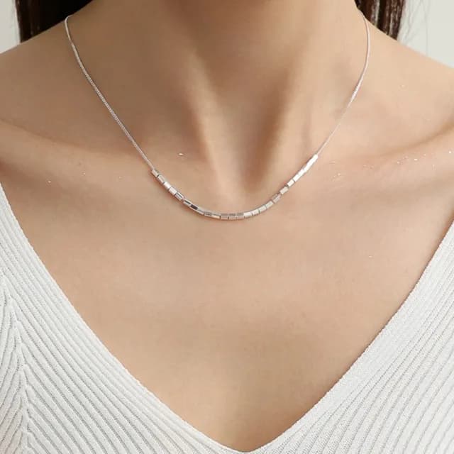 【LEEHER】情人節禮物 設計高級感 鎖骨鏈項墜 女生飾品 全純銀項鍊 韓國項鍊 名牌項鍊 學生生日禮物 輕奢項
