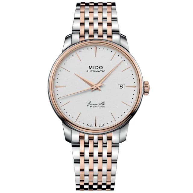【MIDO 美度 官方授權】BARONCELLI 永恆系列 72小時動力儲存機械錶-39mm 情人節 禮物(M0274072201100)